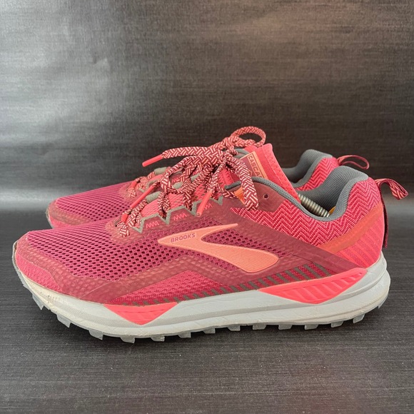 Brooks Shoes - Brooks Cascadia 14 Womens 7.5 Trail Hiking Running Pink Red Shoes 1203041B628